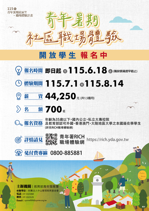 115年青年暑期社區職場體驗計畫圖片